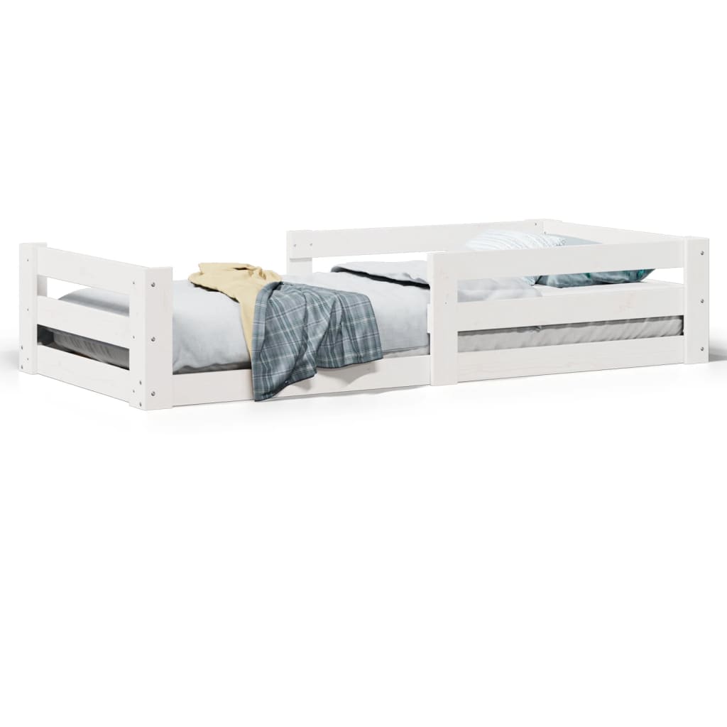 Cadre de lit sans matelas blanc 80x160 cm bois massif de pin - XIOS