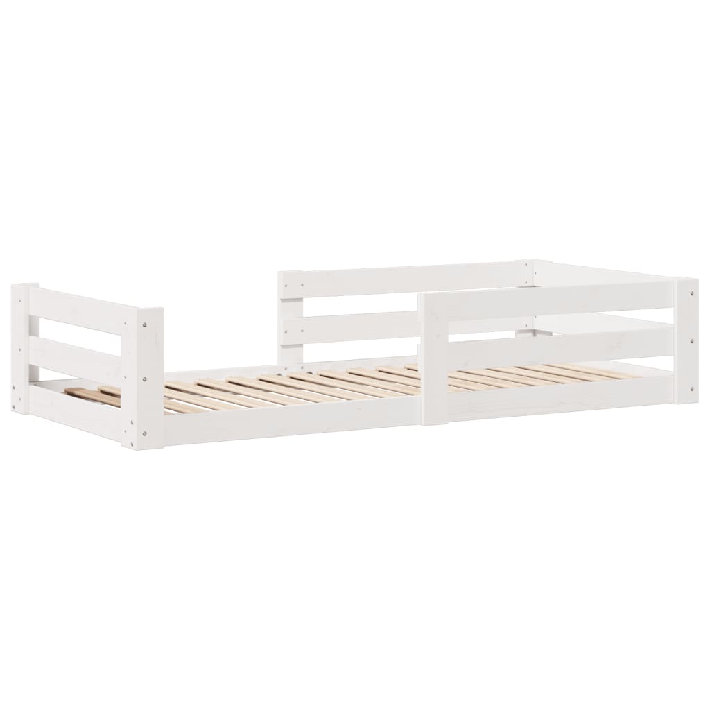 Cadre de lit sans matelas blanc 90x190 cm bois de pin massif - XIOS