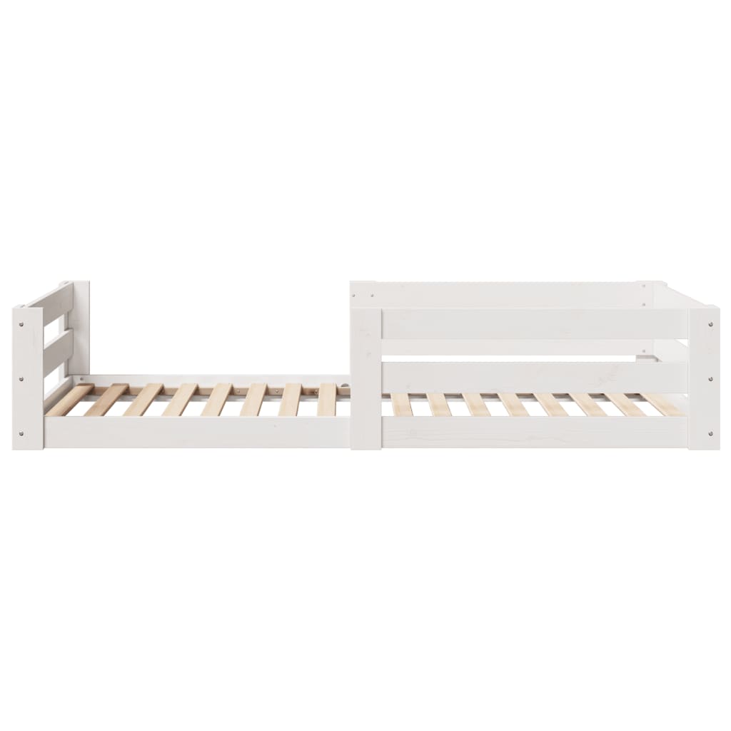 Cadre de lit sans matelas blanc 90x190 cm bois de pin massif - XIOS