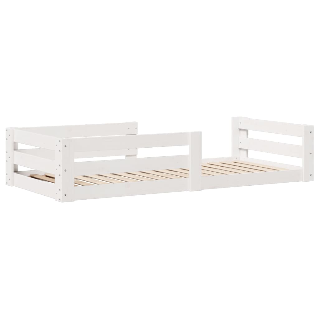 Cadre de lit sans matelas blanc 90x190 cm bois de pin massif - XIOS