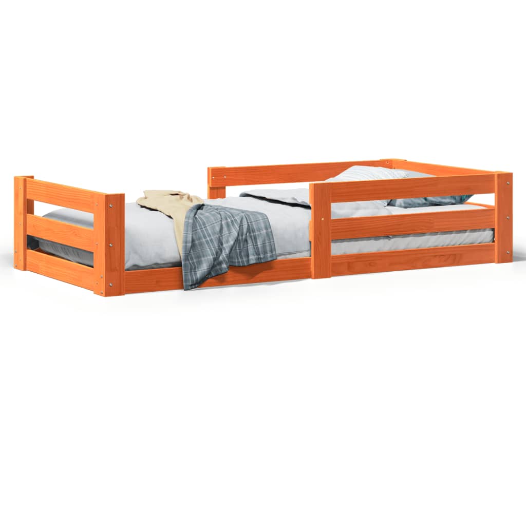 Cadre de lit sans matelas cire marron 90x190 cm bois pin massif - XIOS