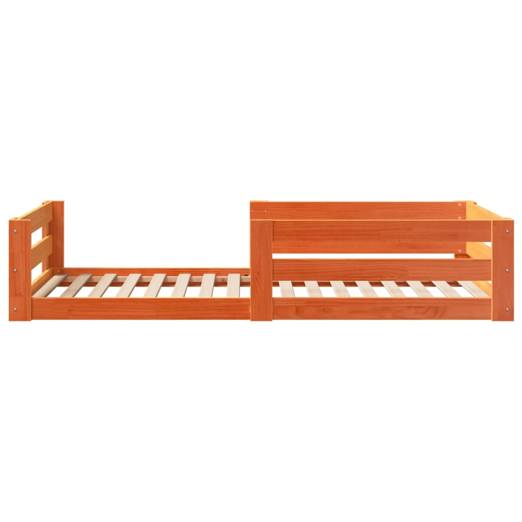 Cadre de lit sans matelas cire marron 90x190 cm bois pin massif - XIOS