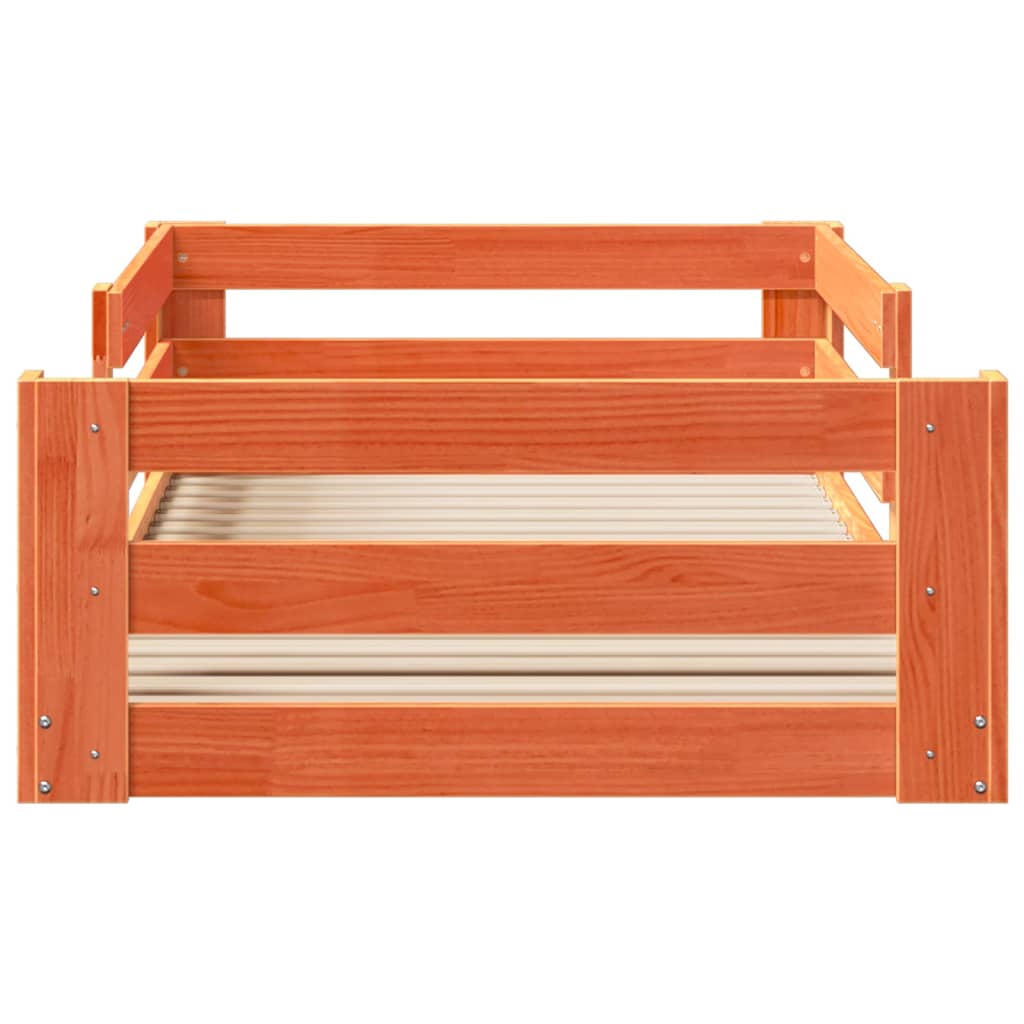 Cadre de lit sans matelas cire marron 75x190 cm bois pin massif - XIOS