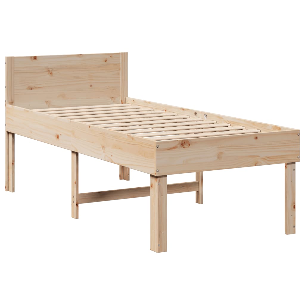 Cadre de lit sans matelas 90x190 cm bois de pin massif - XIOS