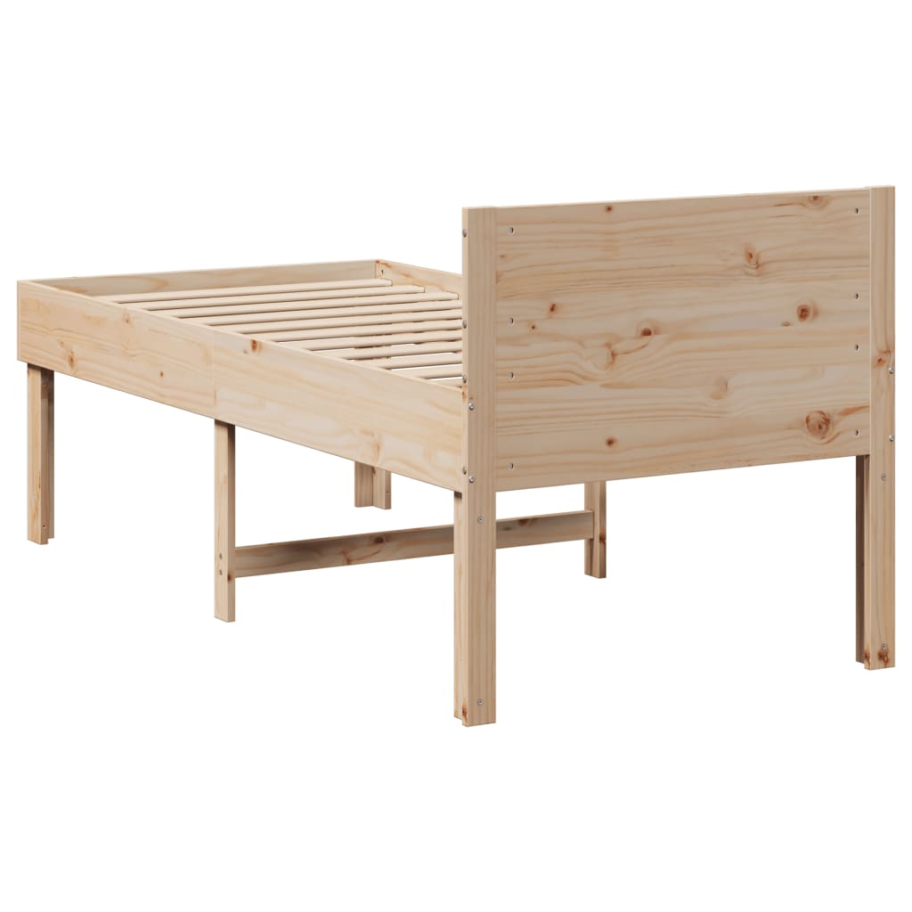 Cadre de lit sans matelas 90x190 cm bois de pin massif - XIOS