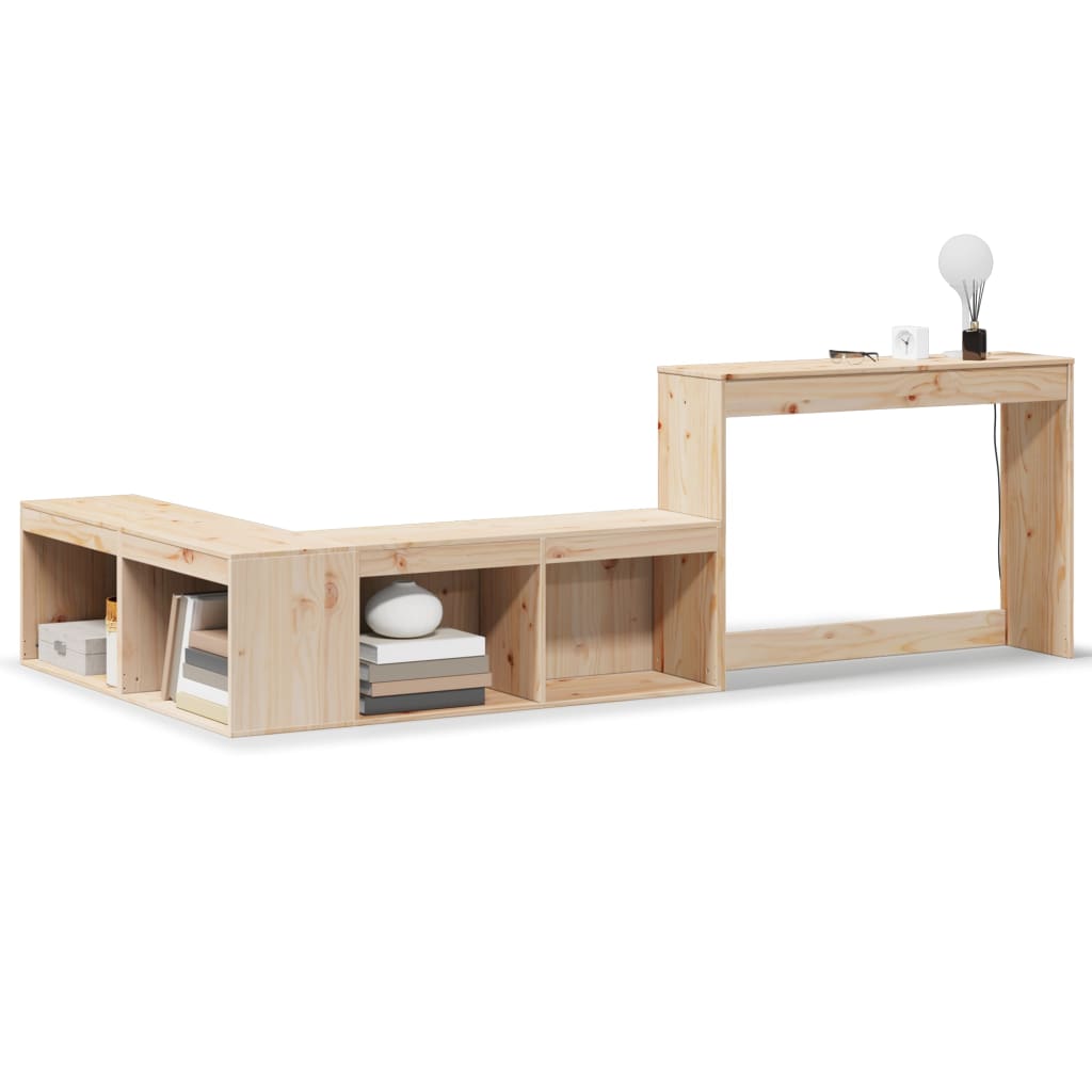 Table de chevet avec bureau 232x122x75 cm bois de pin massif - XIOS