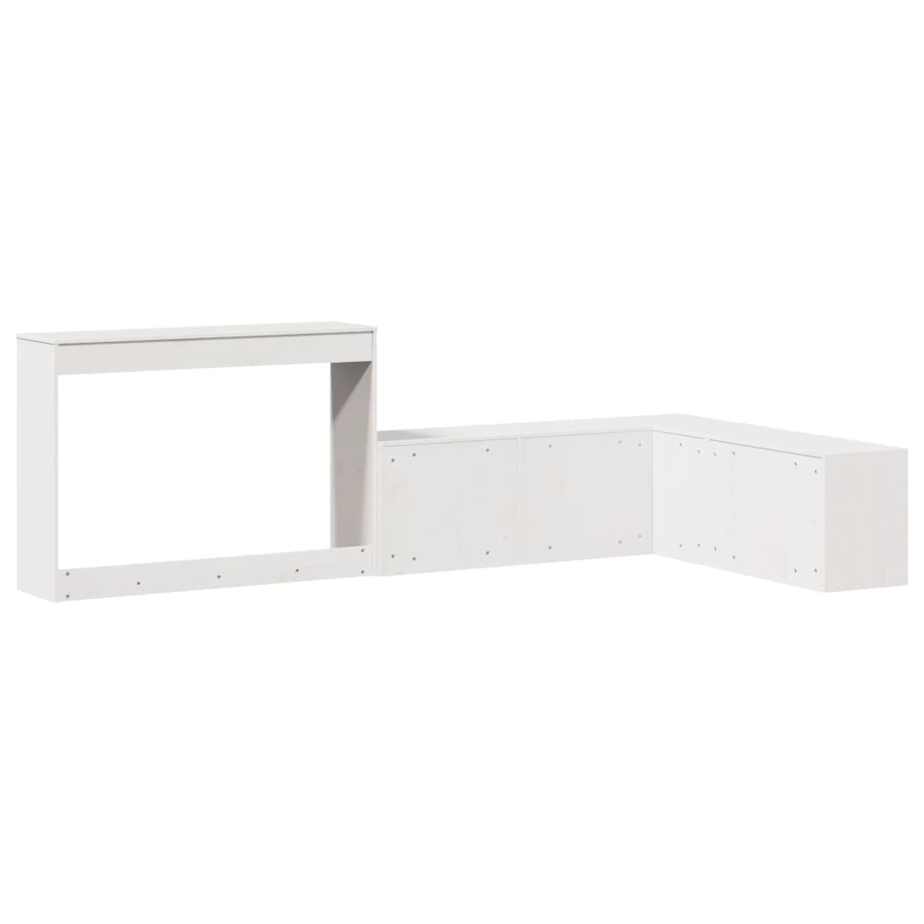 Table de chevet avec bureau Blanc 232 x 122 x 75 cm Bois massif Pin