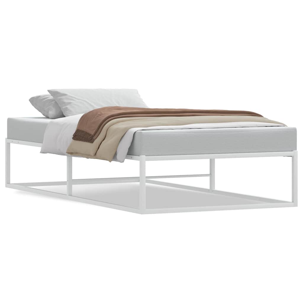 Cadre de lit sans matelas blanc 90x200 cm métal - XIOS