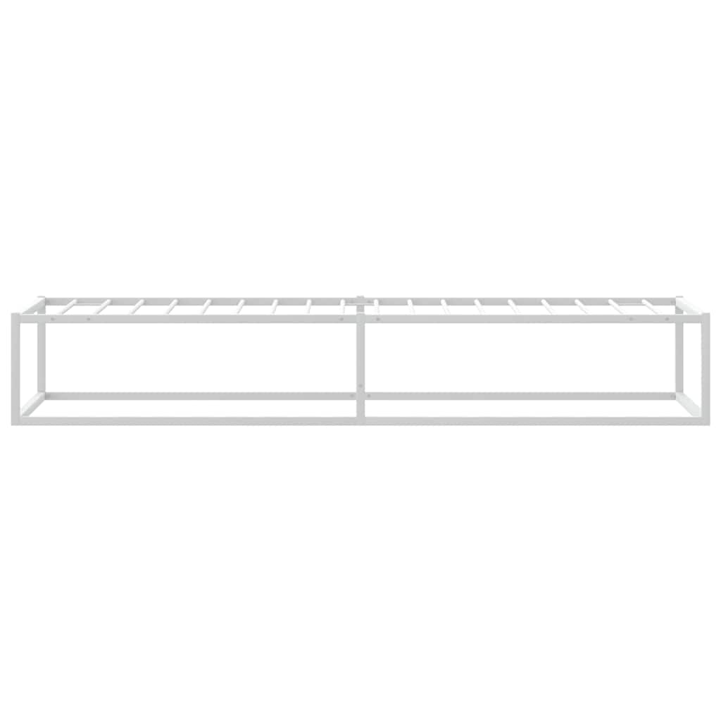 Cadre de lit sans matelas blanc 90x200 cm métal - XIOS