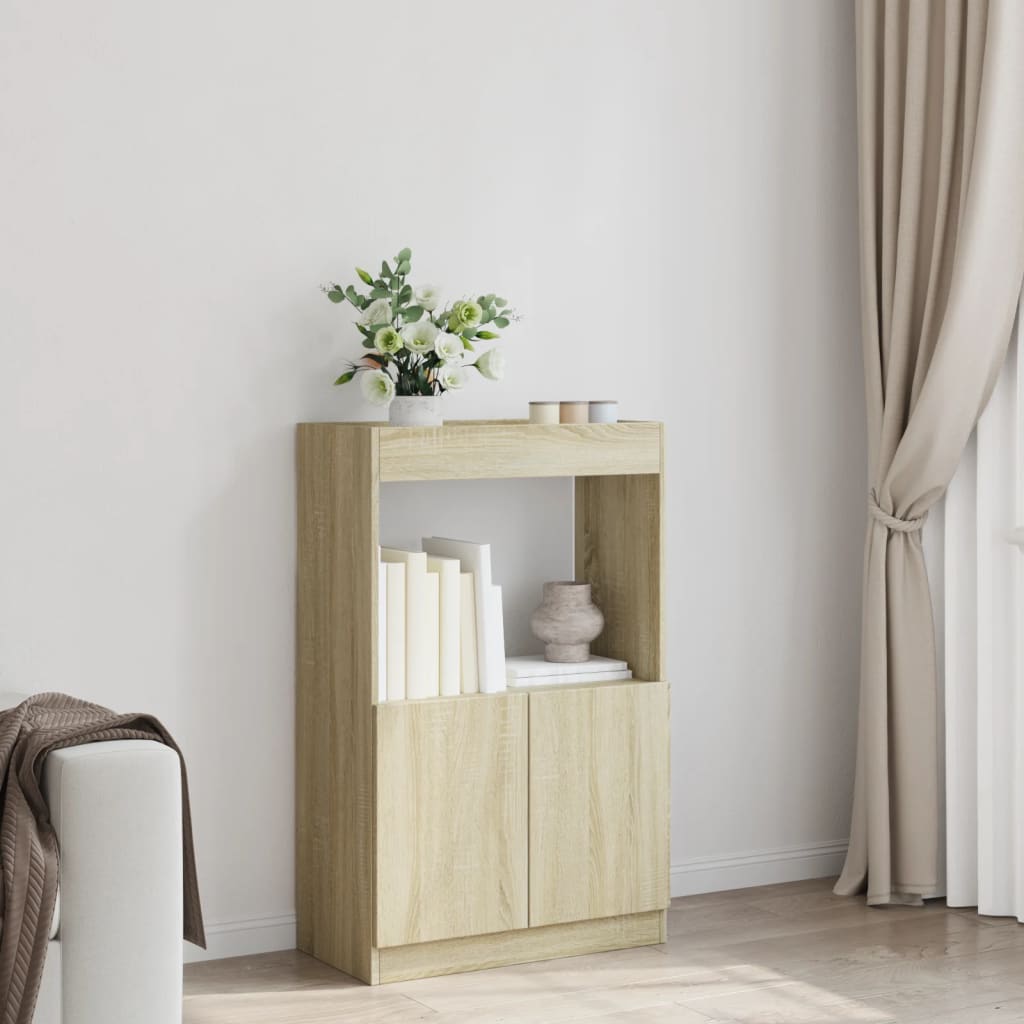 Buffet haut chêne sonoma 63x33x100 cm bois d'ingénierie - XIOS