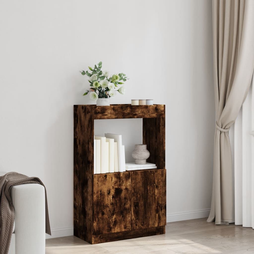 Buffet haut chêne fumé 63x33x100 cm bois d'ingénierie - XIOS