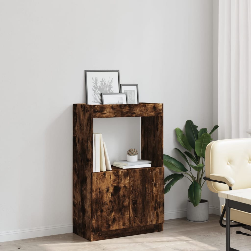 Buffet haut chêne fumé 63x33x100 cm bois d'ingénierie - XIOS