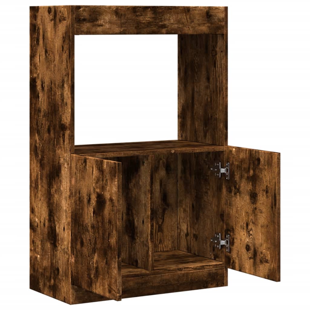 Buffet haut chêne fumé 63x33x100 cm bois d'ingénierie - XIOS