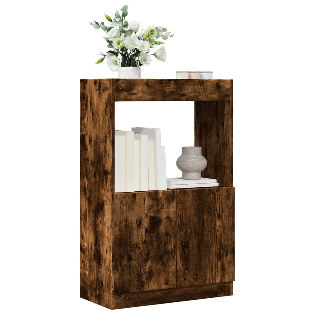 Buffet haut chêne fumé 63x33x100 cm bois d'ingénierie - XIOS