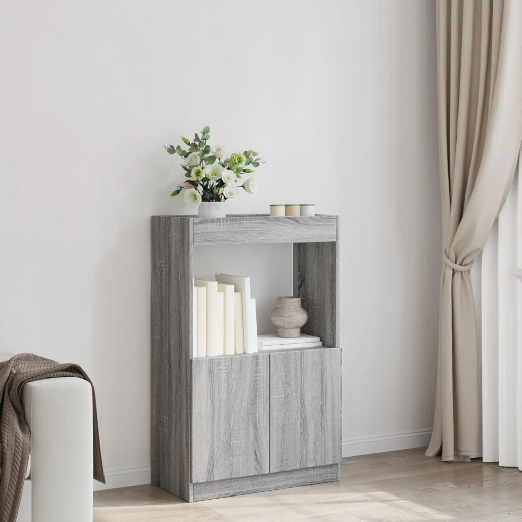 Buffet haut sonoma gris 63x33x100 cm bois d'ingénierie - XIOS
