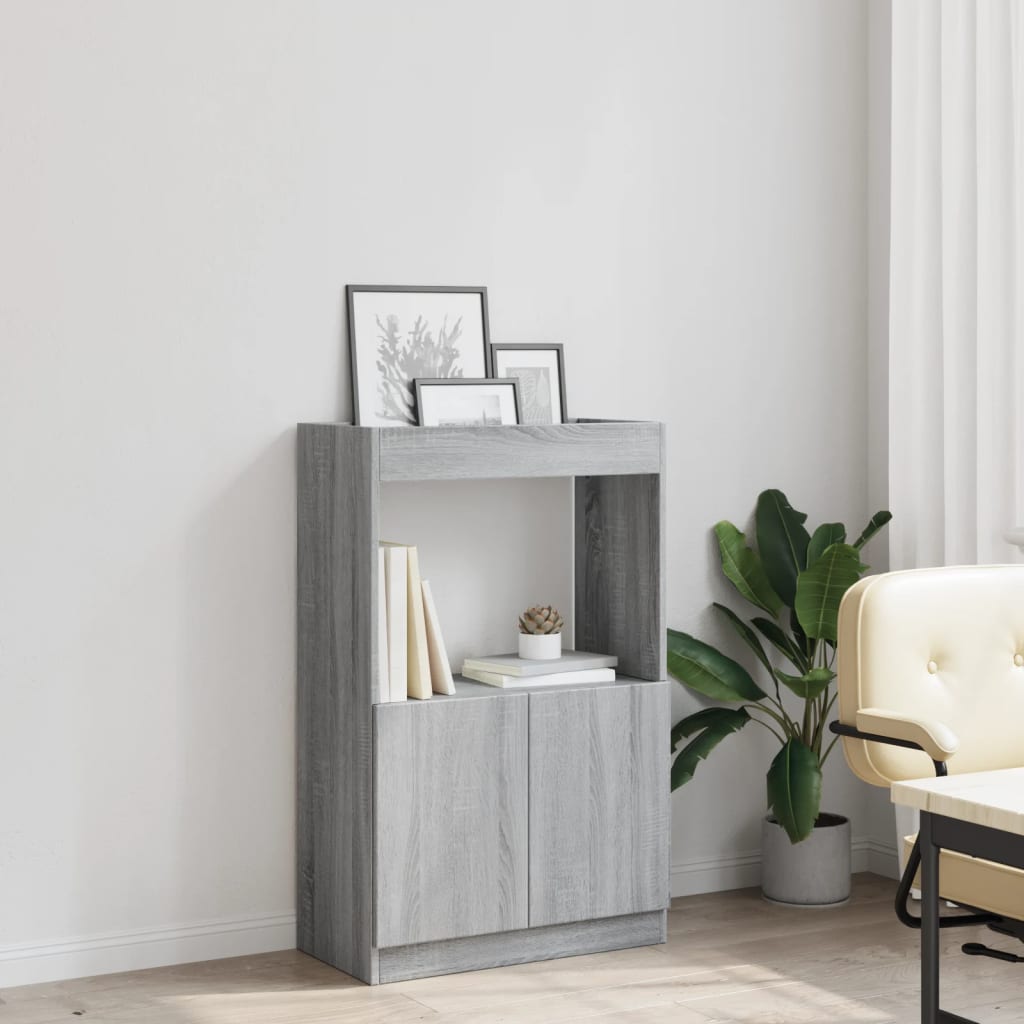 Buffet haut sonoma gris 63x33x100 cm bois d'ingénierie - XIOS