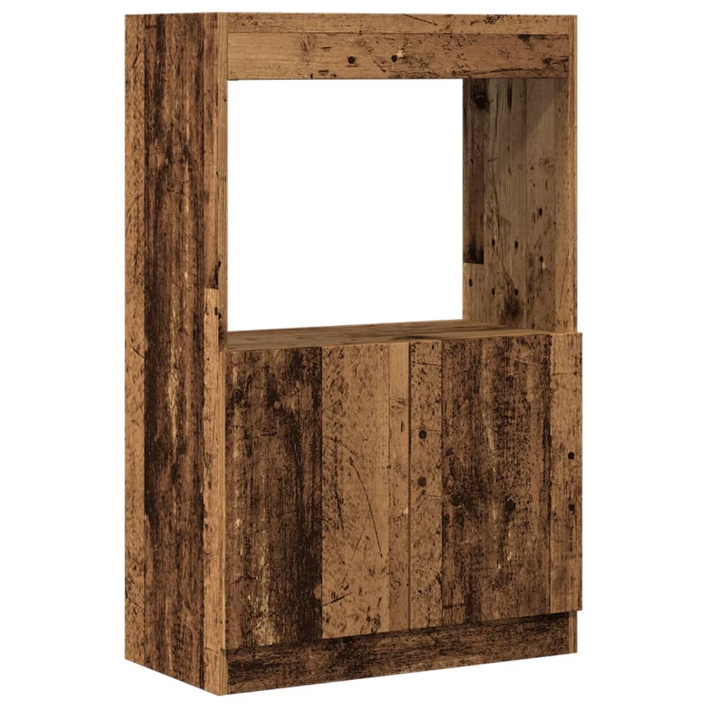 Buffet haut vieux bois 63x33x100 cm bois d'ingénierie - XIOS