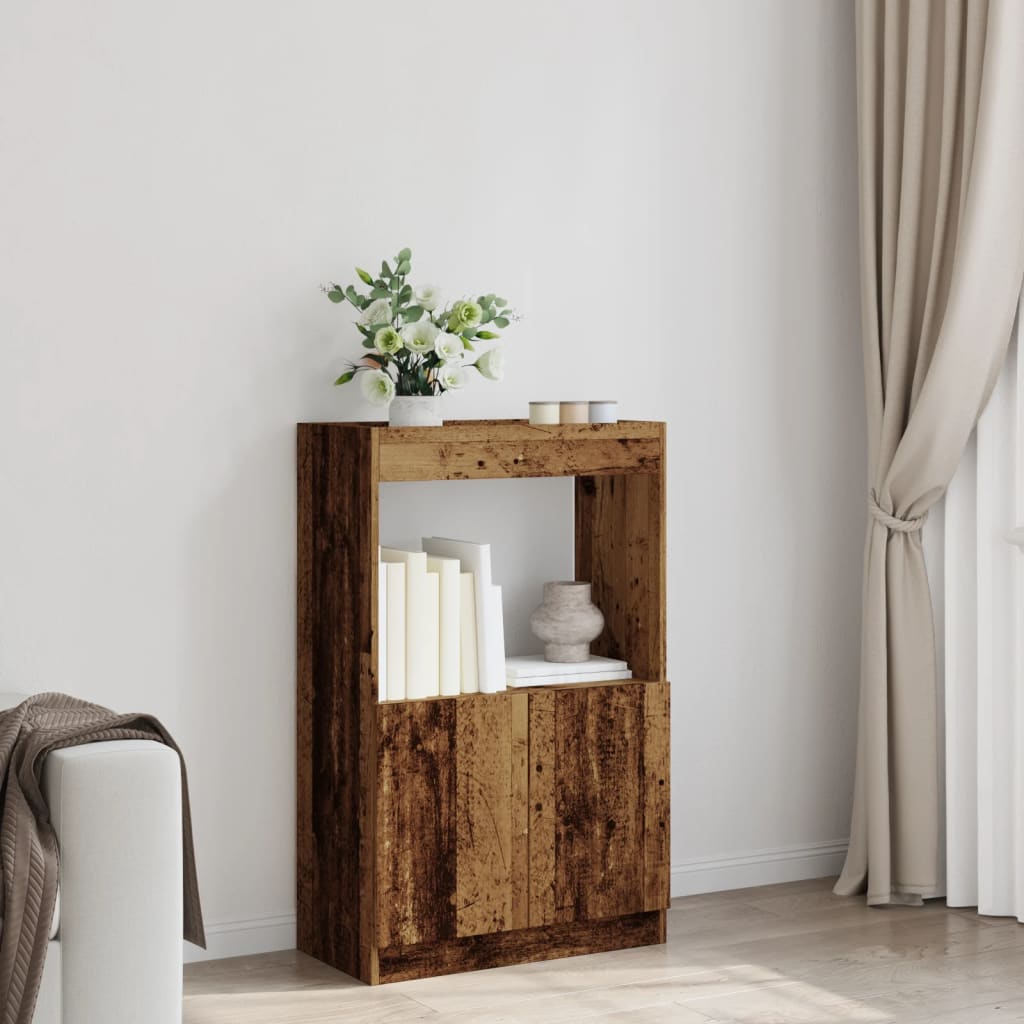 Buffet haut vieux bois 63x33x100 cm bois d'ingénierie - XIOS