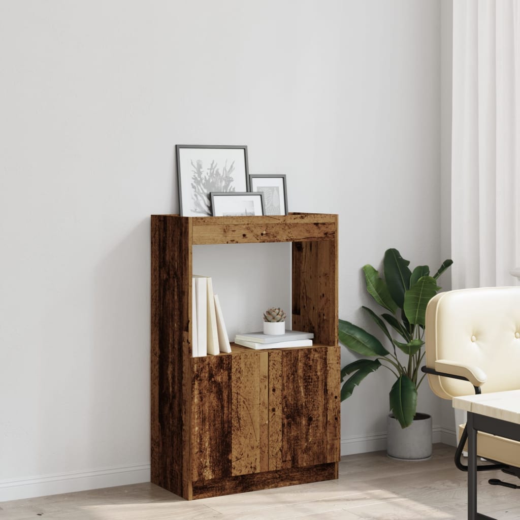 Buffet haut vieux bois 63x33x100 cm bois d'ingénierie - XIOS