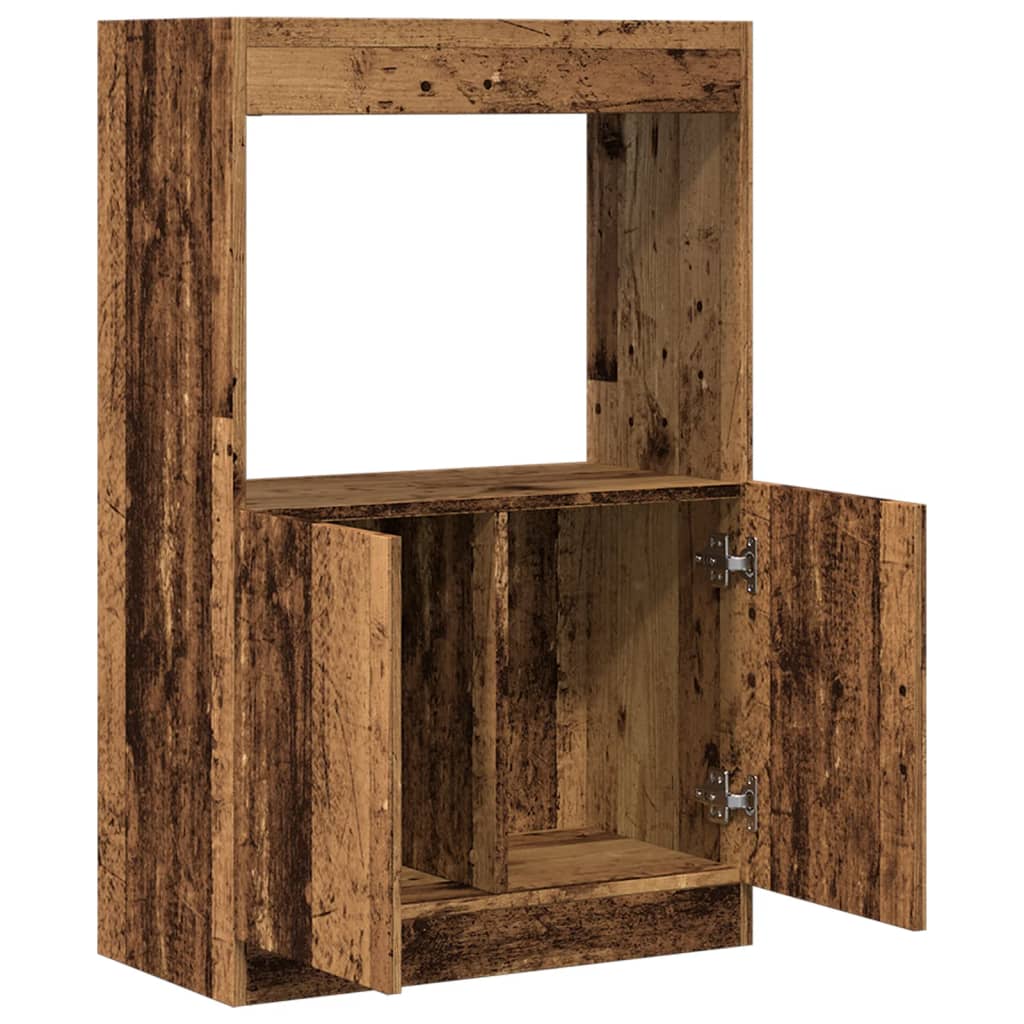 Buffet haut vieux bois 63x33x100 cm bois d'ingénierie - XIOS