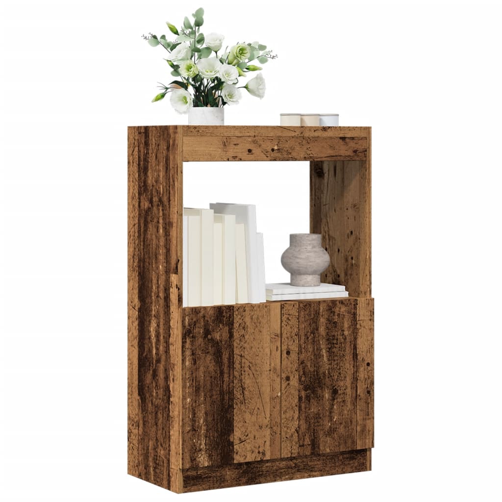 Buffet haut vieux bois 63x33x100 cm bois d'ingénierie - XIOS