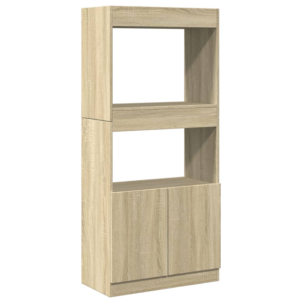 Buffet haut chêne sonoma 63x33x140 cm bois d'ingénierie - XIOS