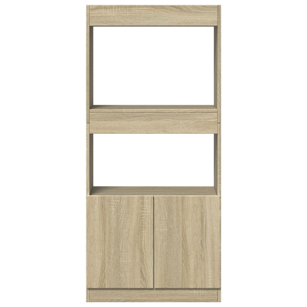 Buffet haut chêne sonoma 63x33x140 cm bois d'ingénierie - XIOS