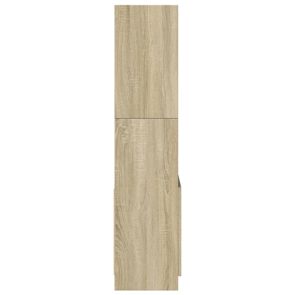 Buffet haut chêne sonoma 63x33x140 cm bois d'ingénierie - XIOS