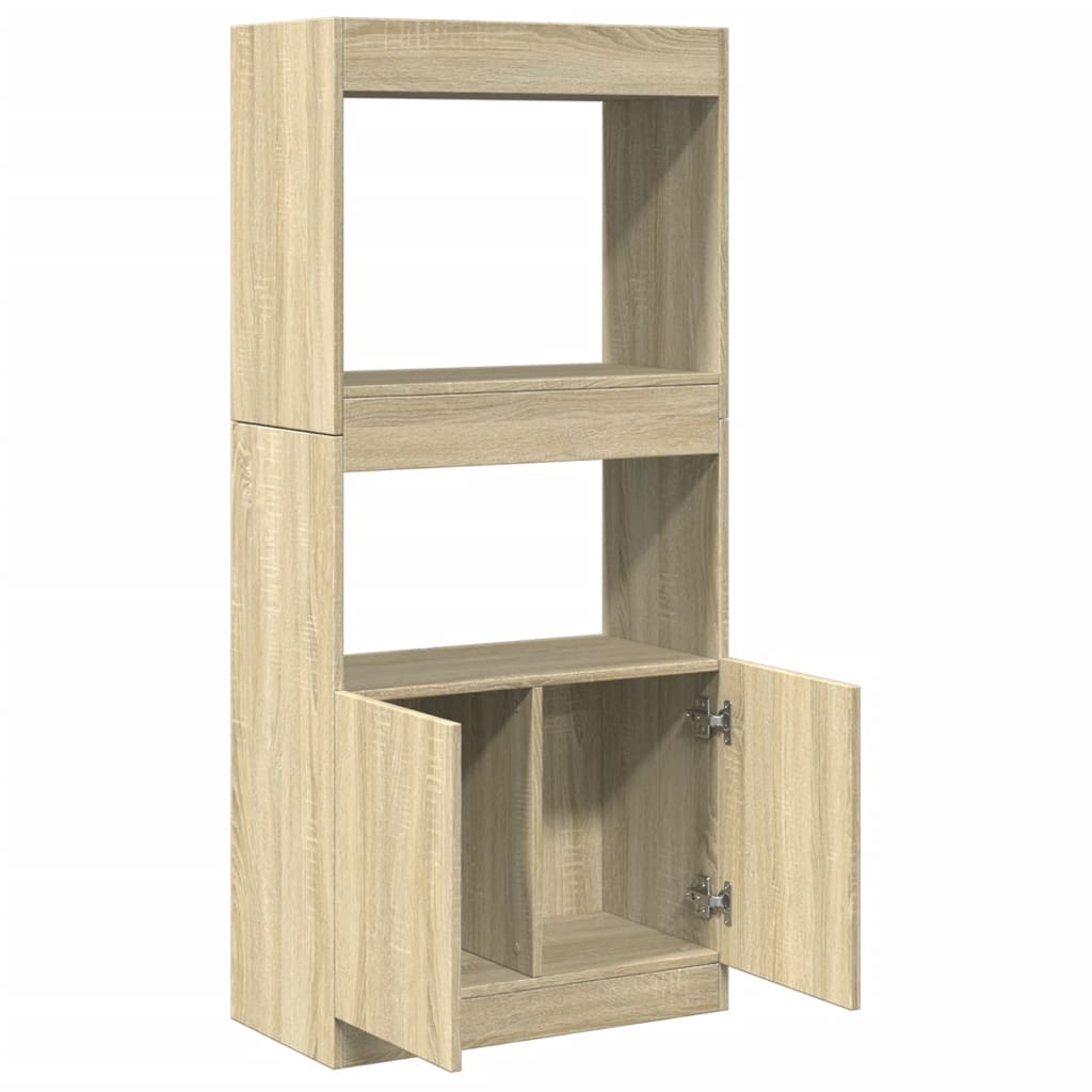 Buffet haut chêne sonoma 63x33x140 cm bois d'ingénierie - XIOS