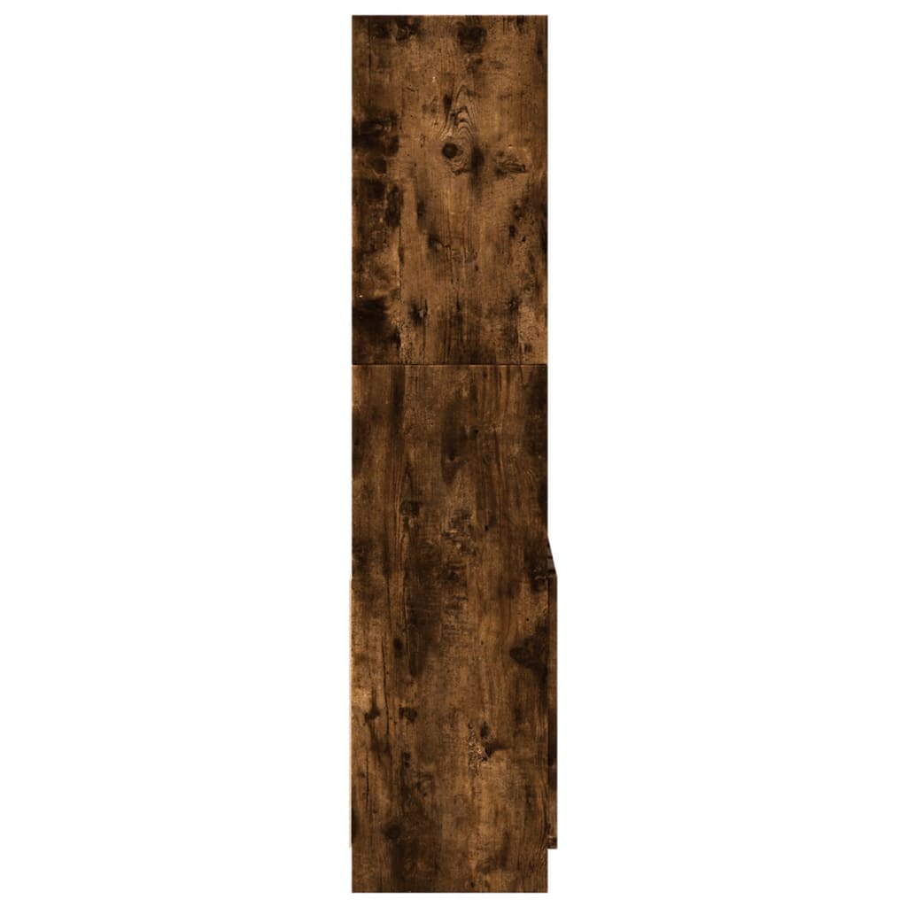 Buffet haut chêne fumé 63x33x140 cm bois d'ingénierie - XIOS