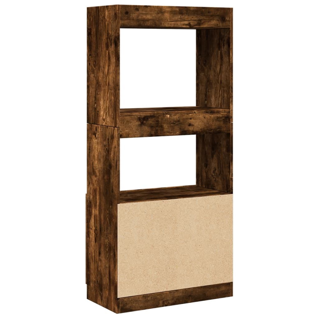 Buffet haut chêne fumé 63x33x140 cm bois d'ingénierie - XIOS