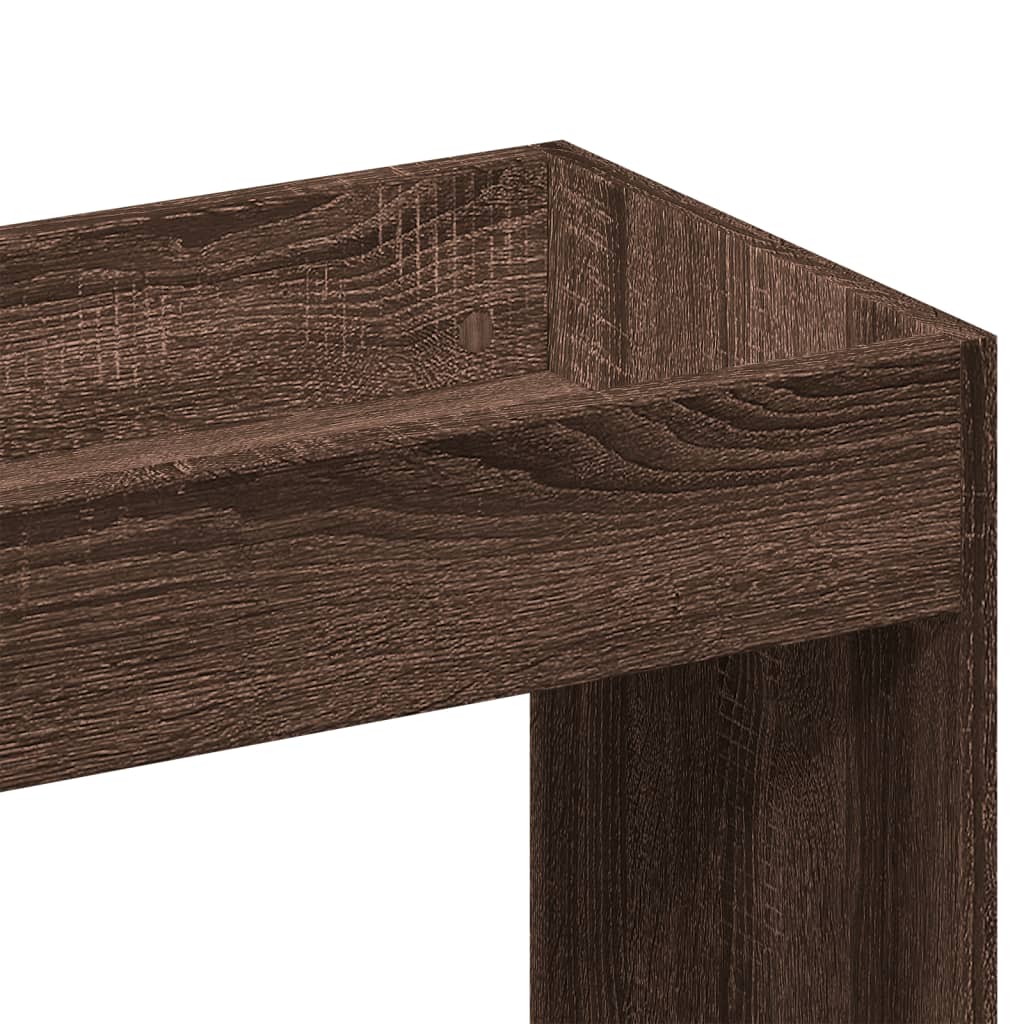 Buffet haut chêne marron 63x33x140 cm bois d'ingénierie - XIOS