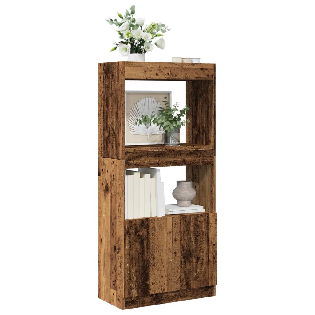 Buffet haut vieux bois 63x33x140 cm bois d'ingénierie - XIOS