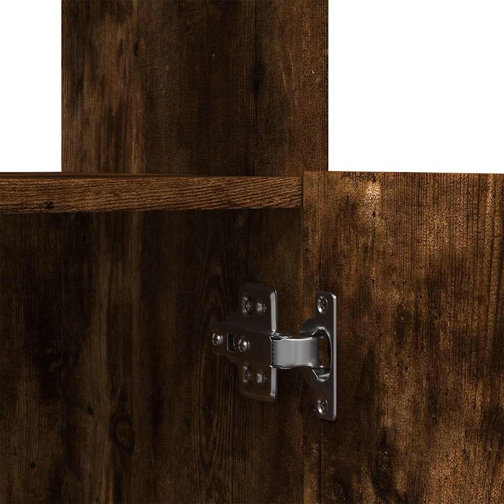 Buffet haut chêne fumé 92x33x100 cm bois d'ingénierie - XIOS