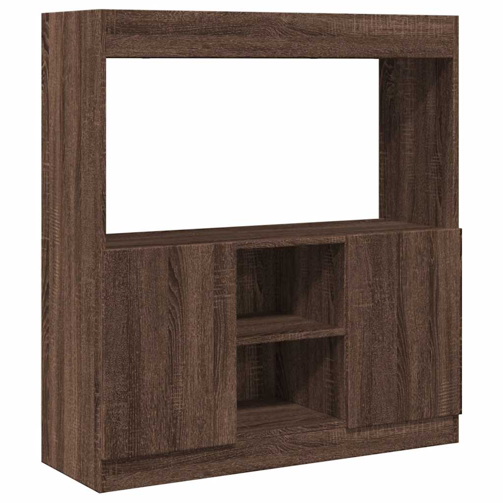 Buffet haut chêne marron 92x33x100 cm bois d'ingénierie - XIOS