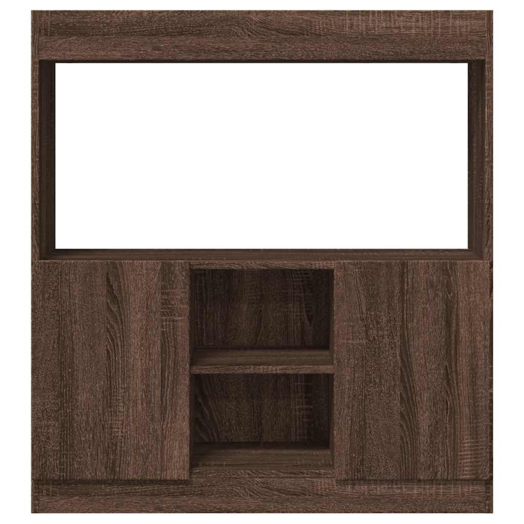 Buffet haut chêne marron 92x33x100 cm bois d'ingénierie - XIOS