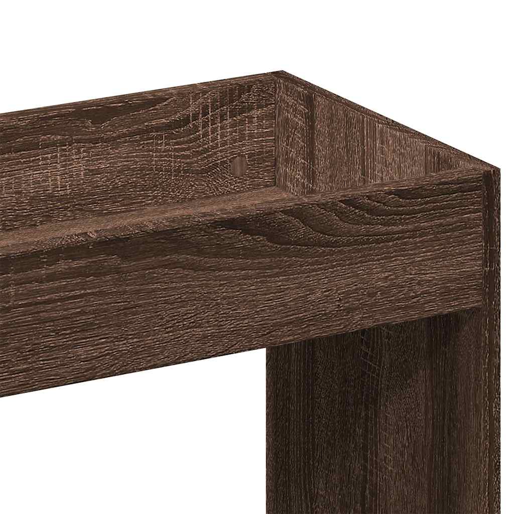 Buffet haut chêne marron 92x33x100 cm bois d'ingénierie - XIOS