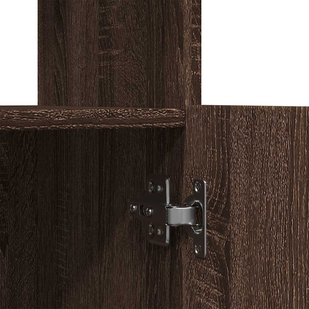 Buffet haut chêne marron 92x33x100 cm bois d'ingénierie - XIOS