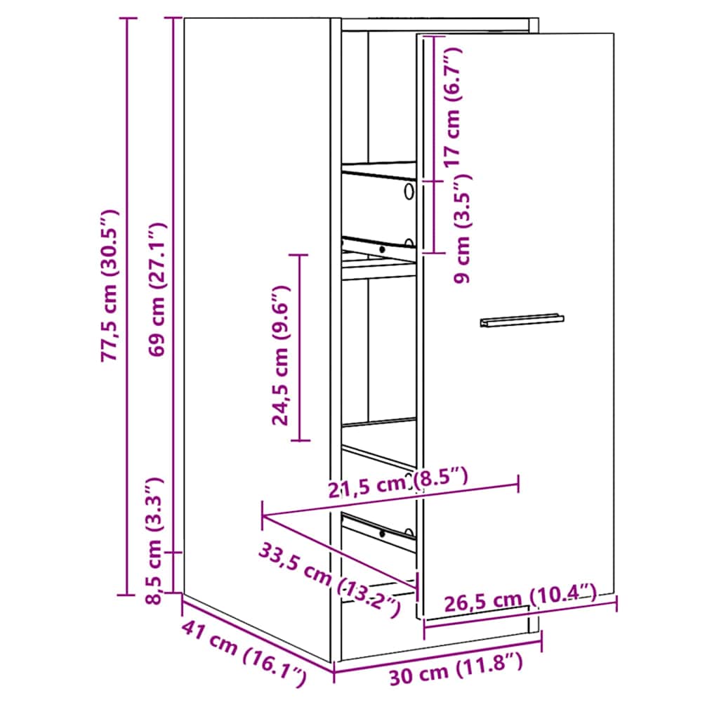 Armoire d'apothicaire chêne artisanal bois d'ingénierie - XIOS