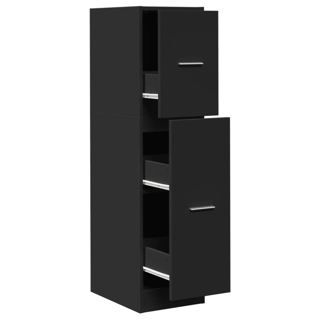 Armoire d'apothicaire noir 30x41x118 cm bois d'ingénierie - XIOS