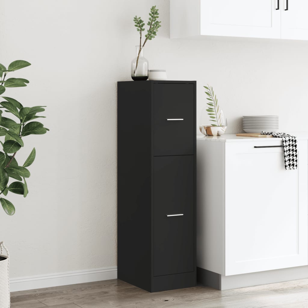 Armoire d'apothicaire noir 30x41x118 cm bois d'ingénierie - XIOS