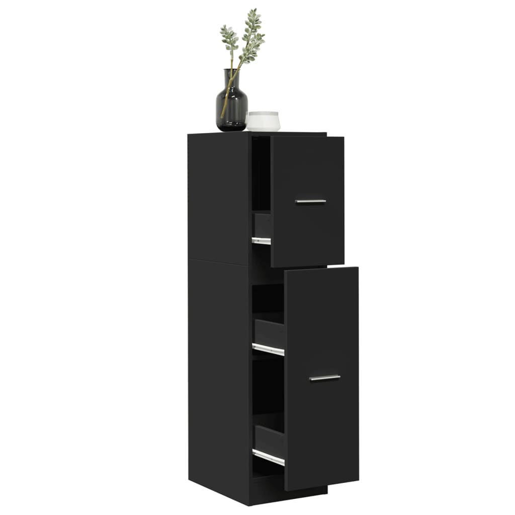 Armoire d'apothicaire noir 30x41x118 cm bois d'ingénierie - XIOS