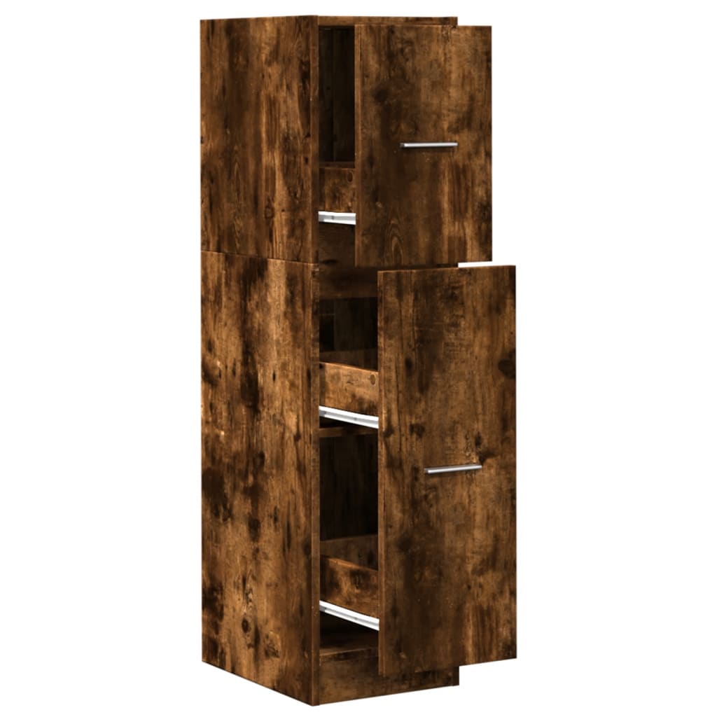 Armoire d'apothicaire chêne fumé 30x41x118 cm bois d'ingénierie - XIOS