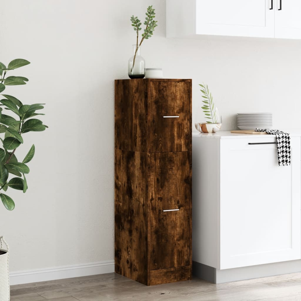 Armoire d'apothicaire chêne fumé 30x41x118 cm bois d'ingénierie - XIOS