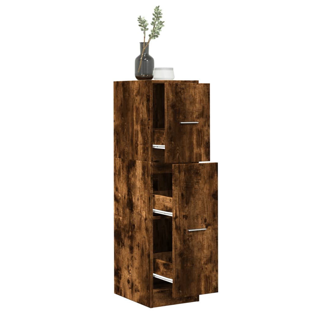 Armoire d'apothicaire chêne fumé 30x41x118 cm bois d'ingénierie - XIOS