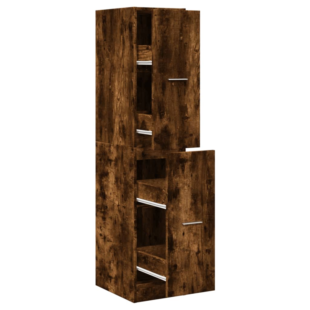 Armoire d'apothicaire chêne fumé 30x41x144,5 cm bois ingénierie - XIOS