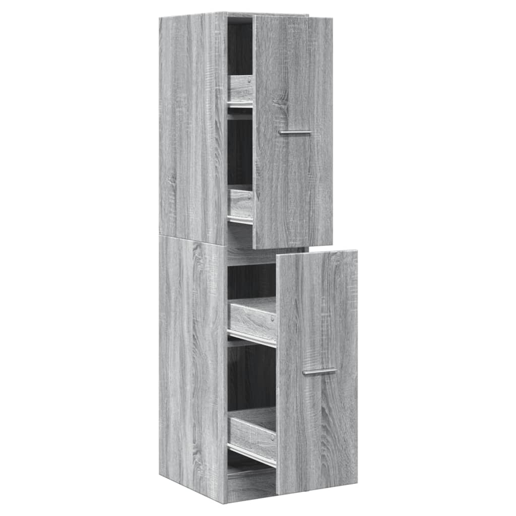Armoire apothicaire sonoma gris 30x41x144,5cm bois d'ingénierie - XIOS