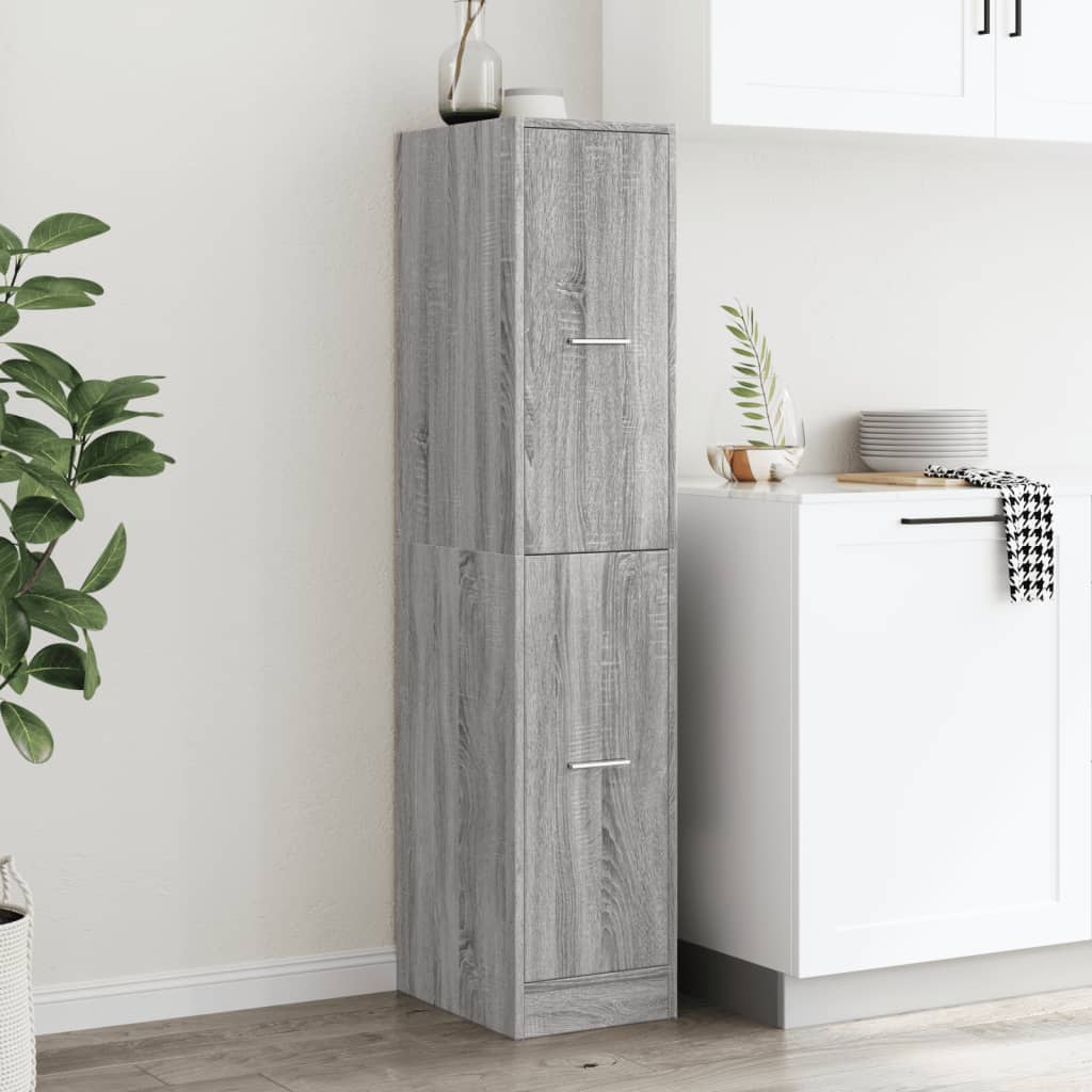 Armoire apothicaire sonoma gris 30x41x144,5cm bois d'ingénierie - XIOS
