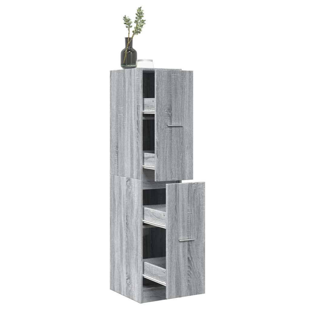 Armoire apothicaire sonoma gris 30x41x144,5cm bois d'ingénierie - XIOS