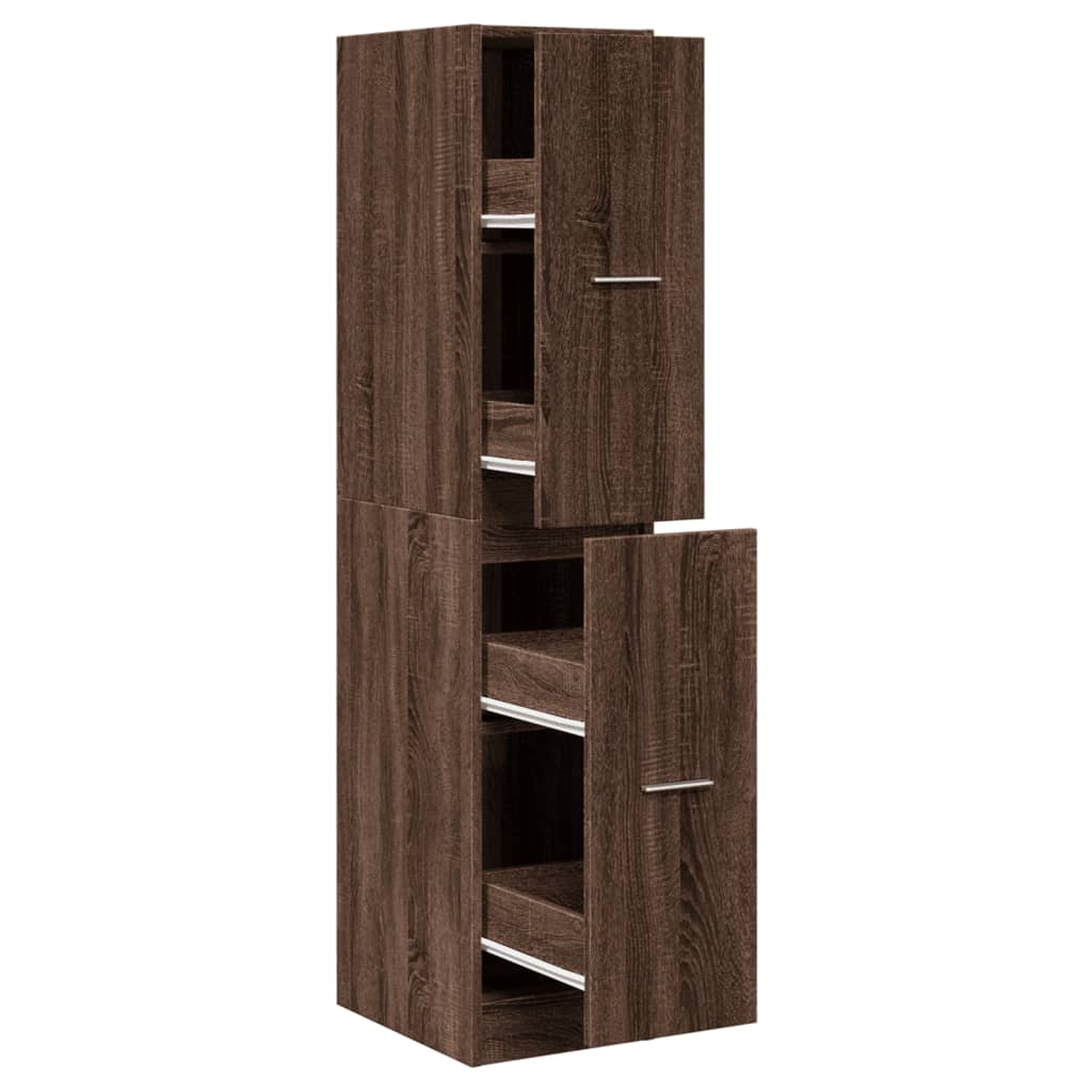 Armoire apothicaire chêne marron 30x41x144,5 cm bois ingénierie - XIOS